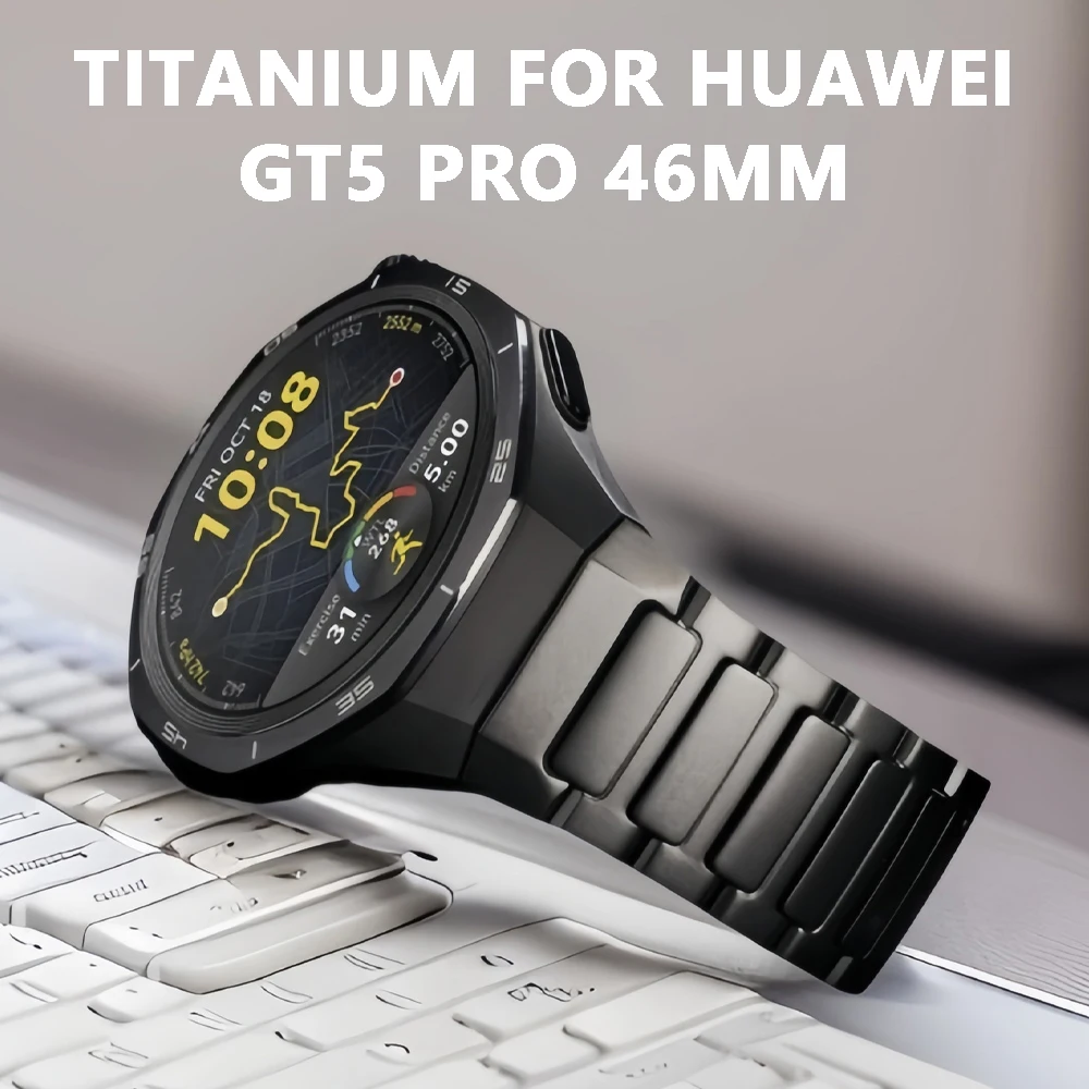 

No Gaps Titanum Watch Strap for Huawei Watch GT5 Pro 46mm Specialized Bracelet for Huawei GT 5 Pro 46 Business Wristband Correa
