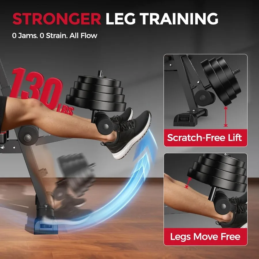 3 in 1 Adjustable Weight Bench with Leg Extension Preacher Curl Pad for Full Body Workout at Home Gym Foldable Exercise Bench S