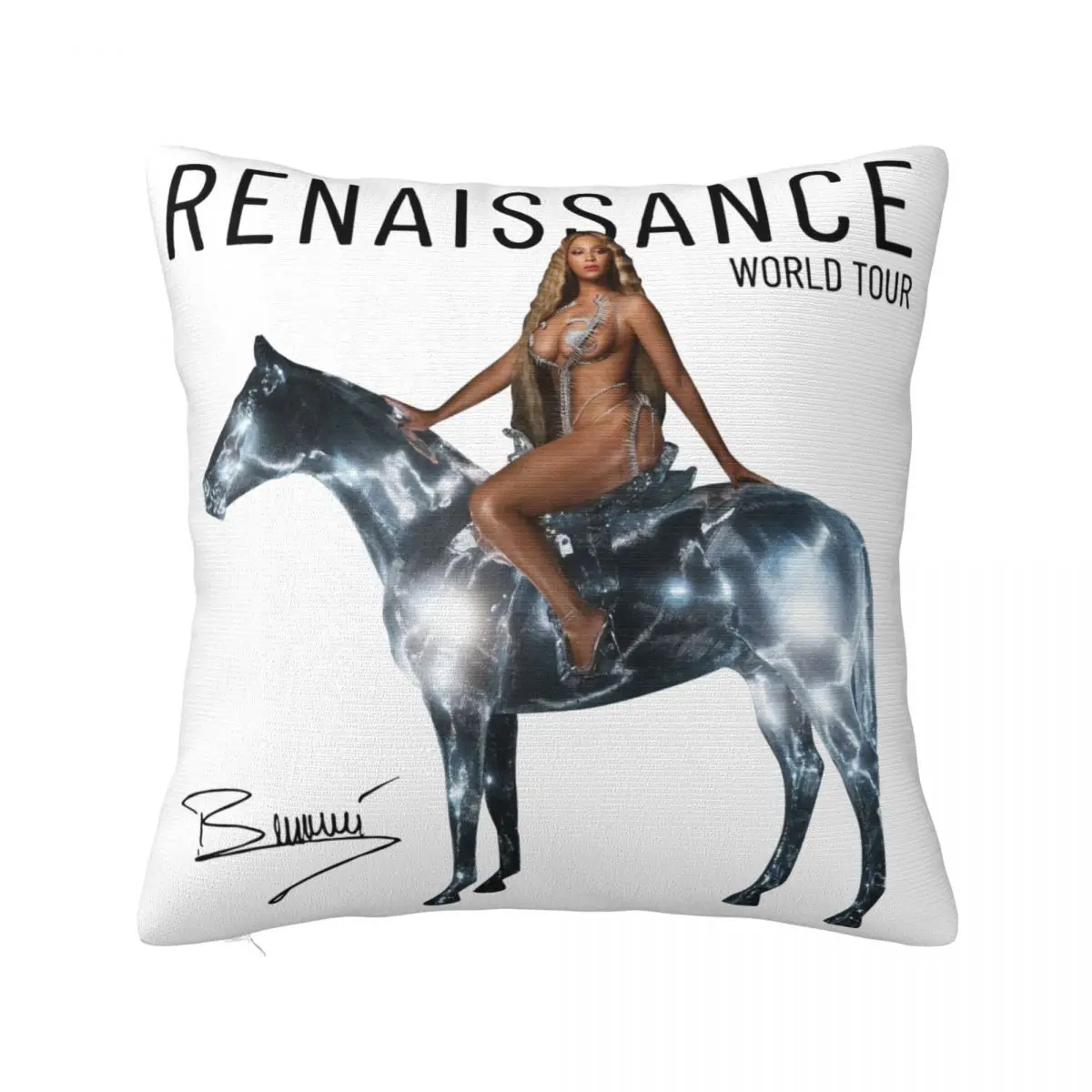 Beyonce Renaissance Tour 2023 Pillowcase Printed Polyester Cushion Cover Decor Music Concert Throw Pillow Case Cover Home Square