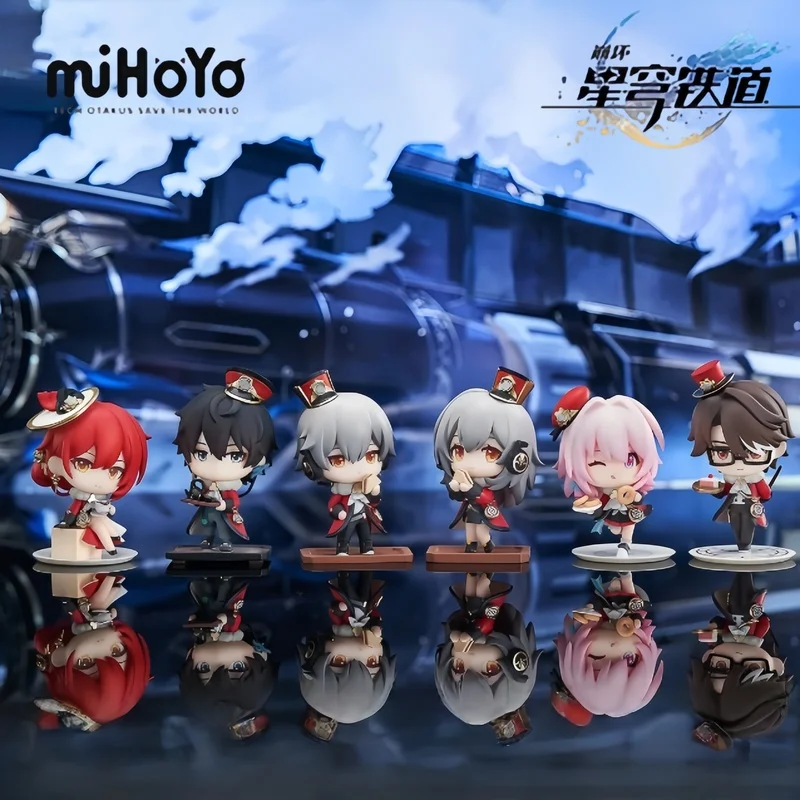 

In Stock Mihoyo Original Honkai: Star Rail March 7th Dan Heng Trailblazer Train Welcome Tea Party Theme Figure Set Toys Gifts