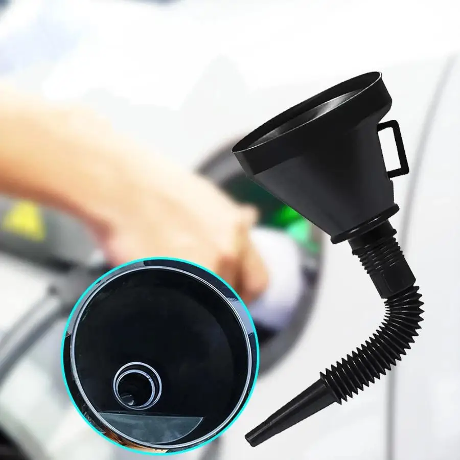 2-in-1 Car Refueling Funnel Cars Motorcycles Gasoline Injector With Filter Screen Self Driving Emergency Fuel Refueling Funnel