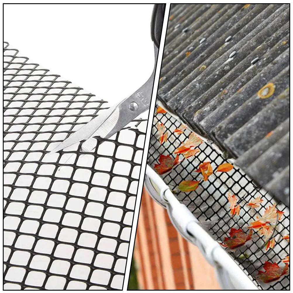 Plastic Gutter Guard Protective Netting Anti Leaf Mesh Garden Yard Home Drainage Trough Sink Durability Heat Resistance Easy