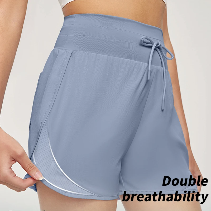 

Sports Outdoor Fitness Yoga Shorts Fake Two Pieces Pleated Skirt Pants Breathable Quick Dry Three Point Pants Yoga Skirt