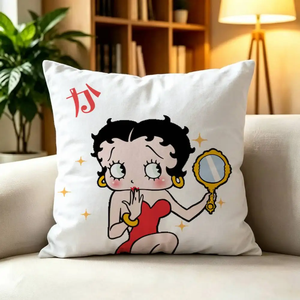 B-BettyS Doll B-Boop-y-es Double-Sided Printed Cushion Cover Bedroom Bedside Sofa Pillow Case