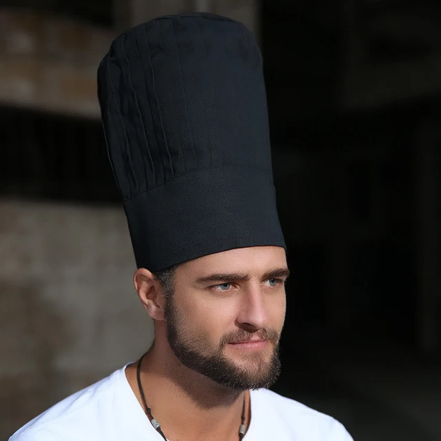 Hotel unisex Chef top hat Catering Cooking Caps Restaurant Man Kitchen Hat Bakery male Waiter Work Hats Adjustable high cap AliExpress