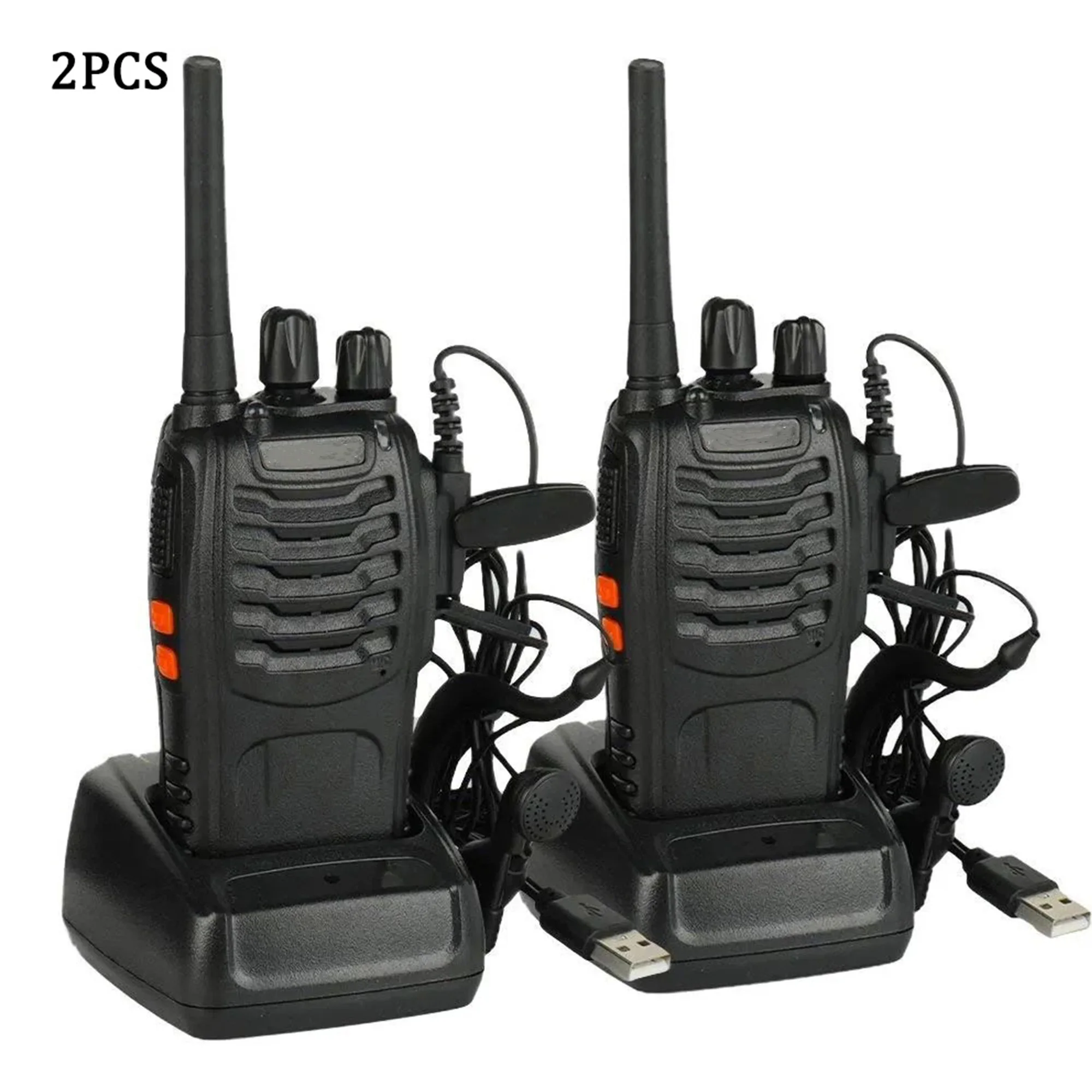 

2PCS Walkie Talkie for 8-8-8-S Portable 2-Way Radio FM Transceiver Frequency Long Range USB Rechargeable Walkie Talkie+ Headset