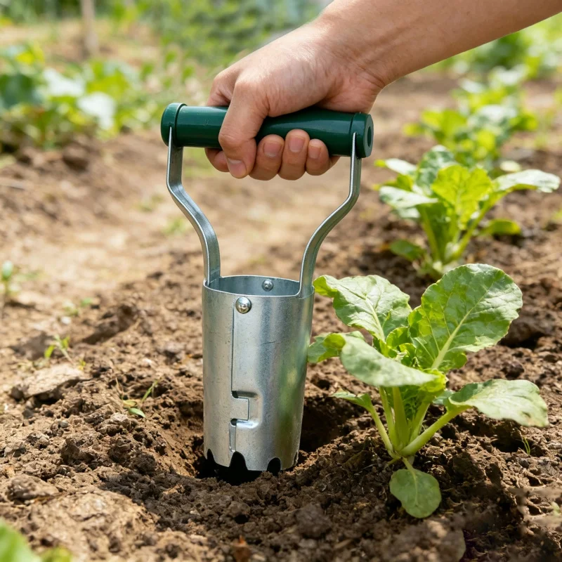 Multifunctional Garden Seeder Transplanter Dibber Tool Set – Seedling Digging, Hole Punching, Fertilizing