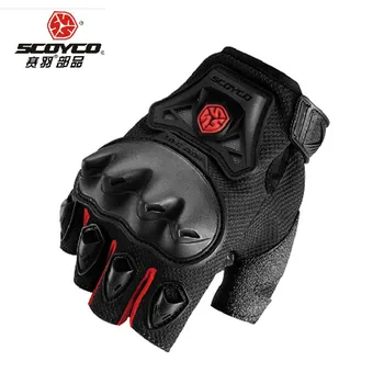 SCOYCO 오토바이 장갑 여름 짧은 메쉬 장갑 오프로드 레이싱 장갑 충격 승마 남자 모토 크로스 장갑 