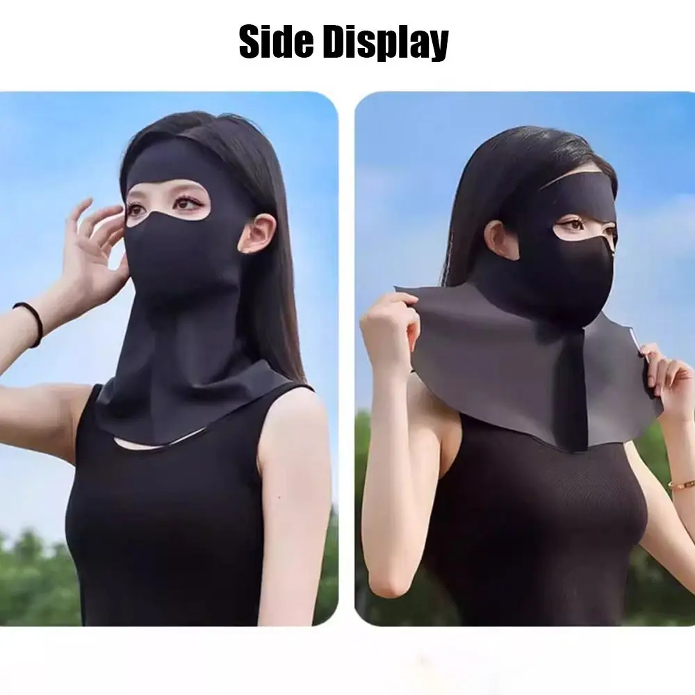 Summer Cool Ice Silk Sun Protection Mask 3D Breathable Anti-UV Neck Scarf Neck Protection Sunscree Sunshade Face Mask Cycling