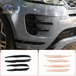 4 Pcs ABS Glossy Black Front Fog Lamp Cover Trim For Land Rover Evoque 2019 2020 2021 2022 2023 2024 Car Accessories