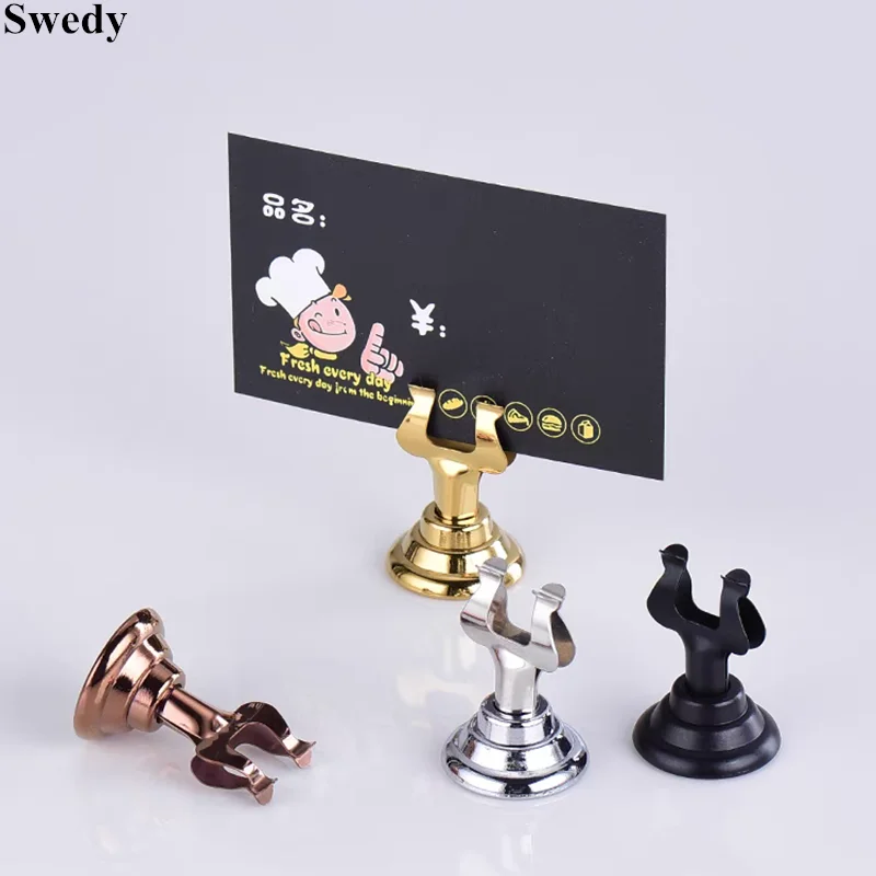 

Metal Wedding Picture Photo Holder Menu Paper Table Number Name Place Card Holder Display Clip Stand Ticket Price Label Tags