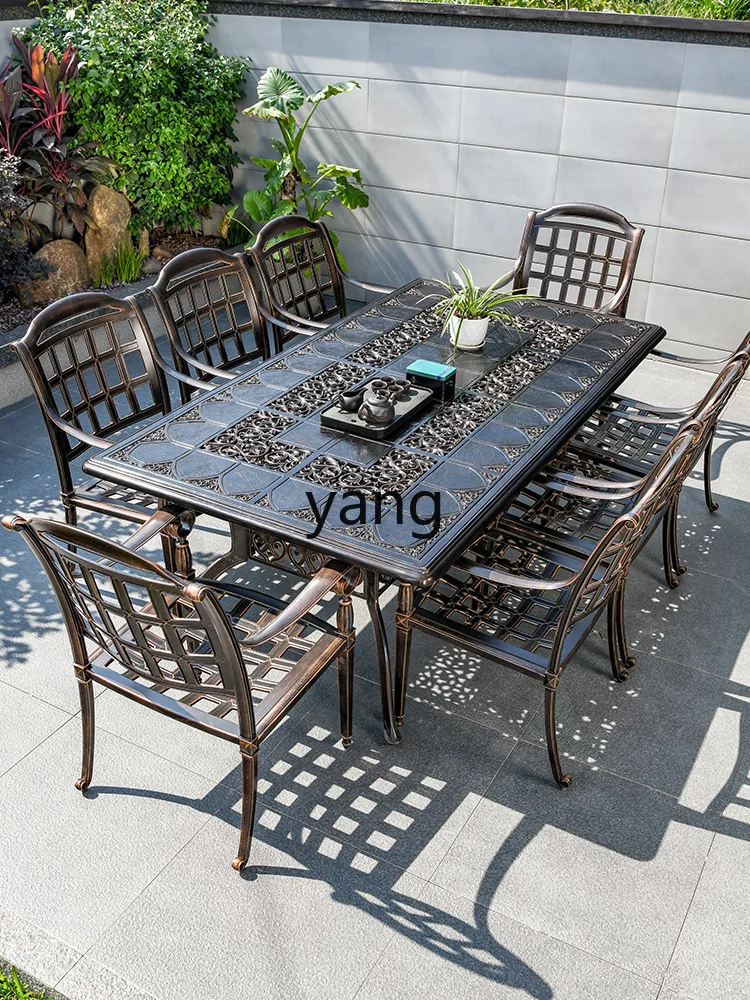 CX Outdoor High-End Cast Aluminum Table and Chair Courtyard Garden Leisure Alloy Outdoor Balcony Waterproof and Sun Protection