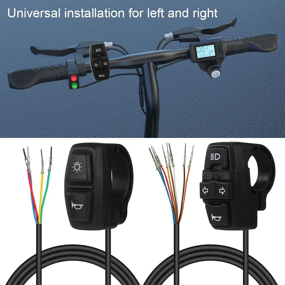 Electric Bike Scooter Light Switch DK226 Ebike Lamp and Horn Switch DK336 for Motorcycle Button Can Control Turn Signal Light