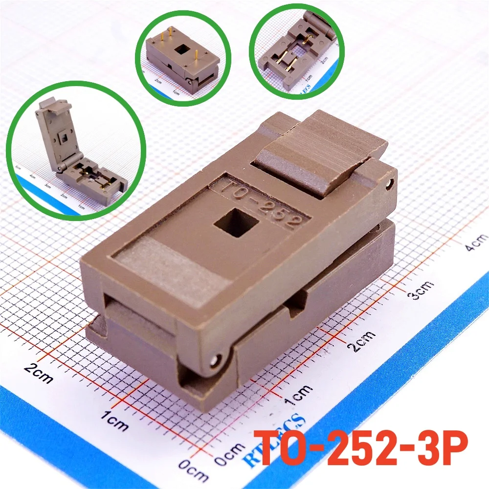 1 5 Pcs Burn In Socket 3 Position TO-252 Package 3 Pin Burn-in Socket Gold Plated TO-252-3 Transistor Aging Test Connector