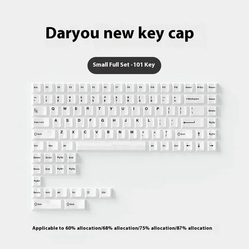Dareu Ceramic Keycaps Smooth Durable Glazed Surface Keycap 2.4g 123keys 101keys HIFI Original Height for Pc Gamer Accessories