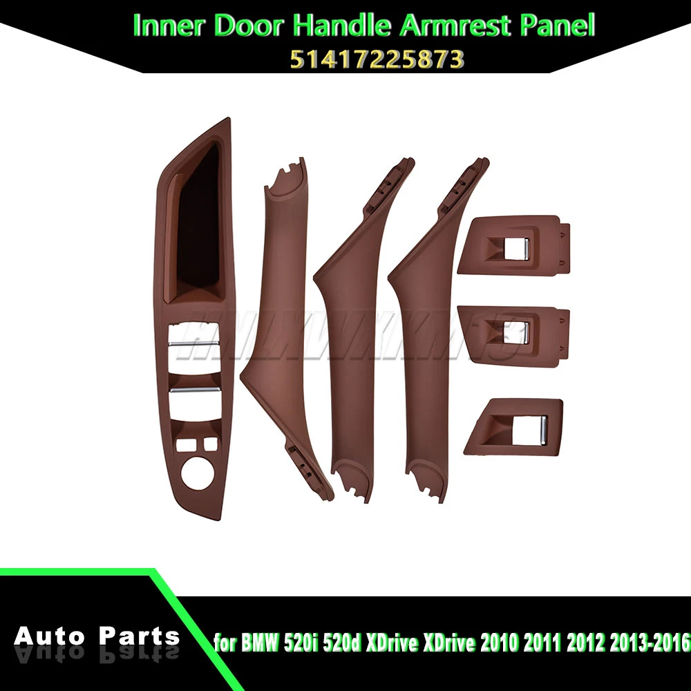 

51417225873 LHD Car Interior Front Door Brown Handle Armrest Panel for BMW 520i 520d XDrive XDrive 2010-2016 Window Switch Panel