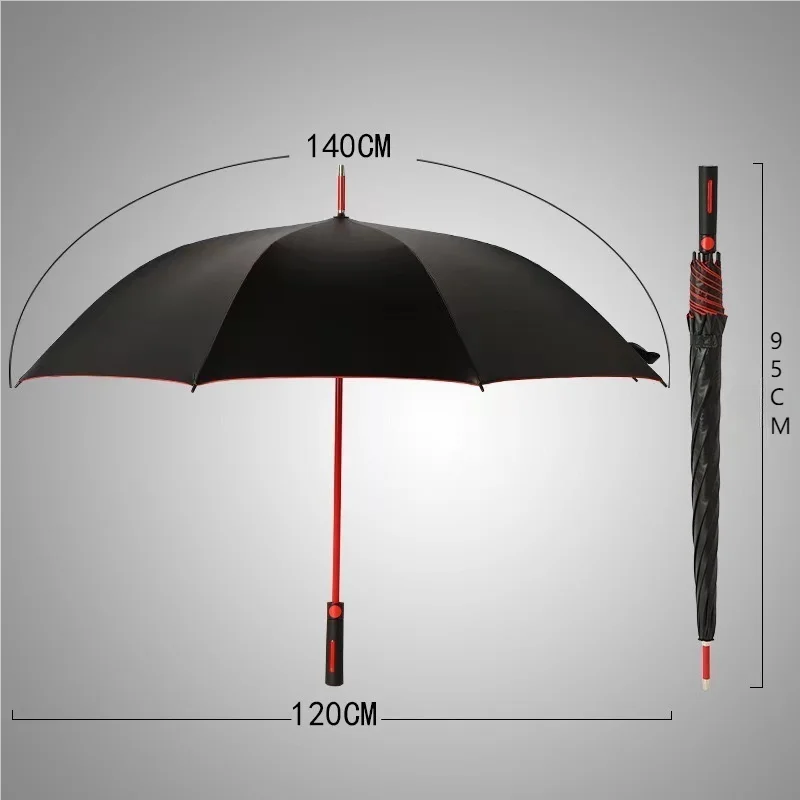 Зонт для гольфа двухслойный мужской, деловой прямой зонт с длинной ручкой, сверхбольшой