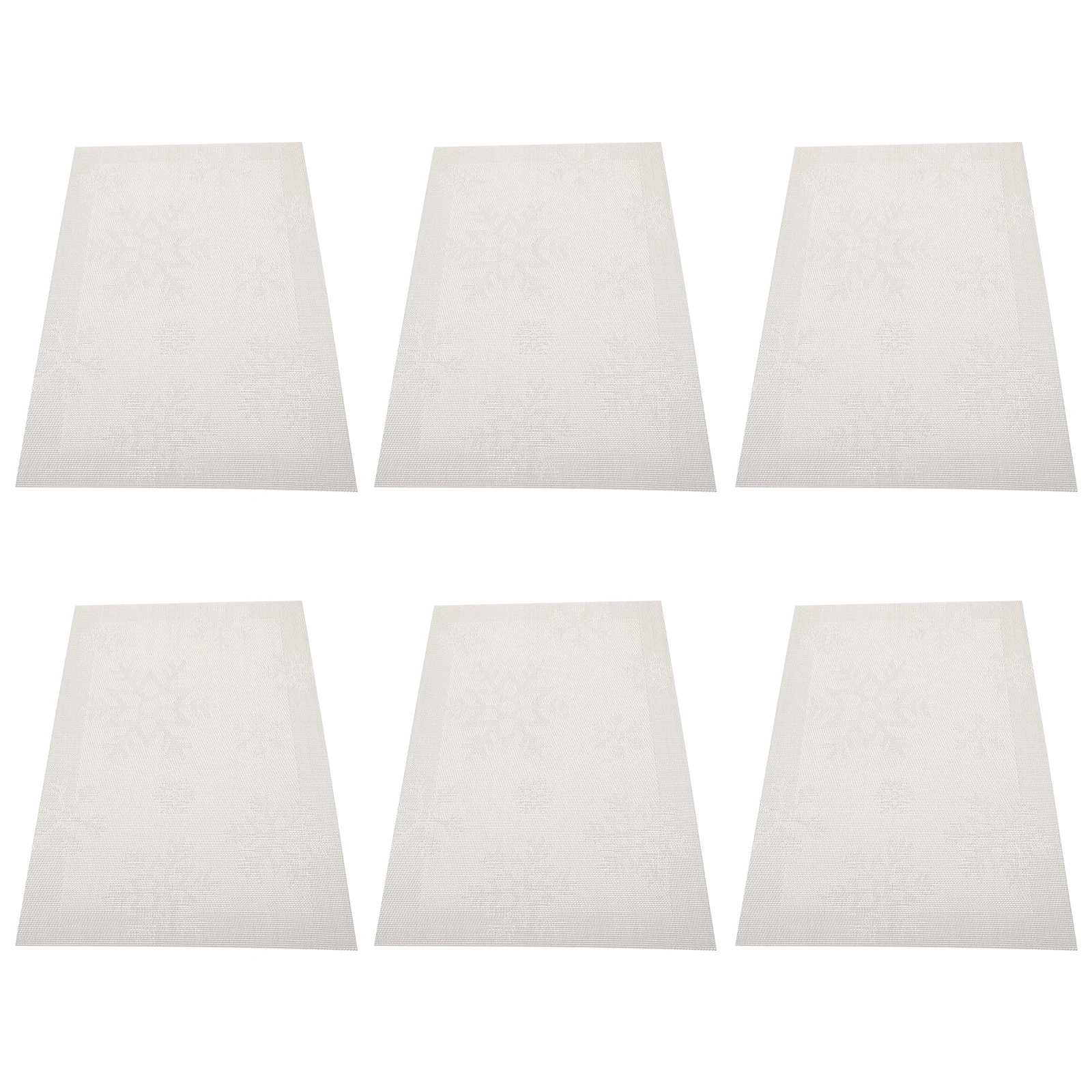 

6 Pcs Christmas Snowflake Placemat Festival Table Mats Heat Resistant Placemats Winter Holiday Insulated Silver Decoration