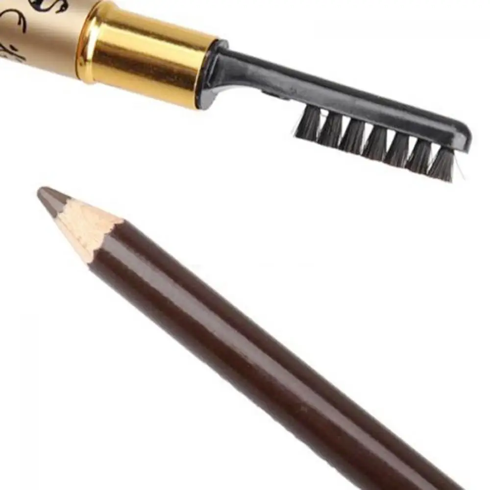 Fashion Women Cosmetic Eyebrow Pencil Makeup Leopard Eyeliner Brush