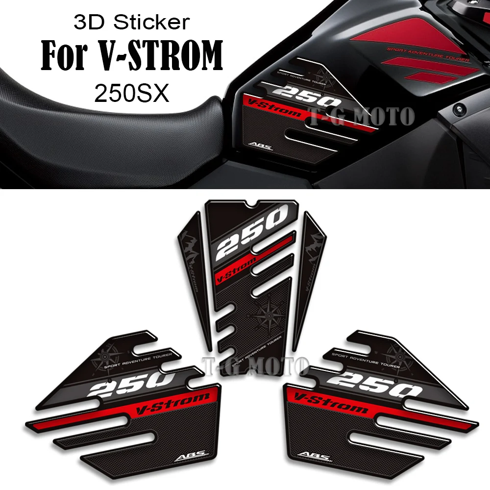 

Tank Pad Protector Grips For Suzuki V-STROM VSTROM V STROM DL 250 SX 250SX Adventure Stickers Decals Gas Fuel Oil Kit Knee