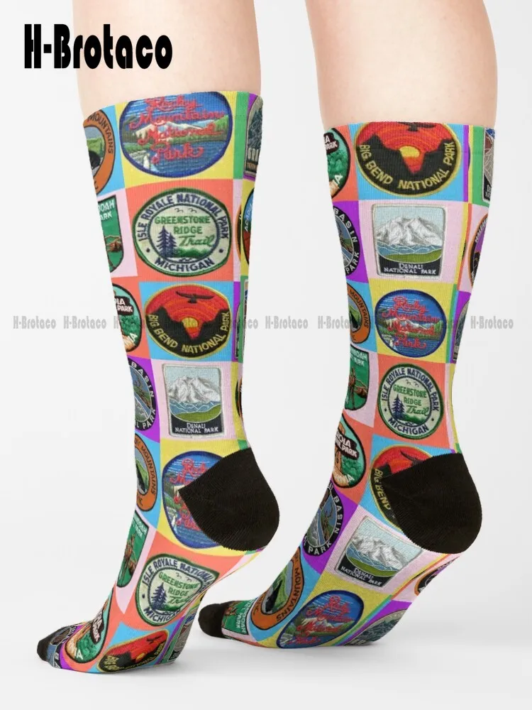 

National Parks Patchwork Socks Novelty Socks For Men Comfortable Best Girls Sports Harajuku Gd Hip Hop Cartoon Teen Youth Socks