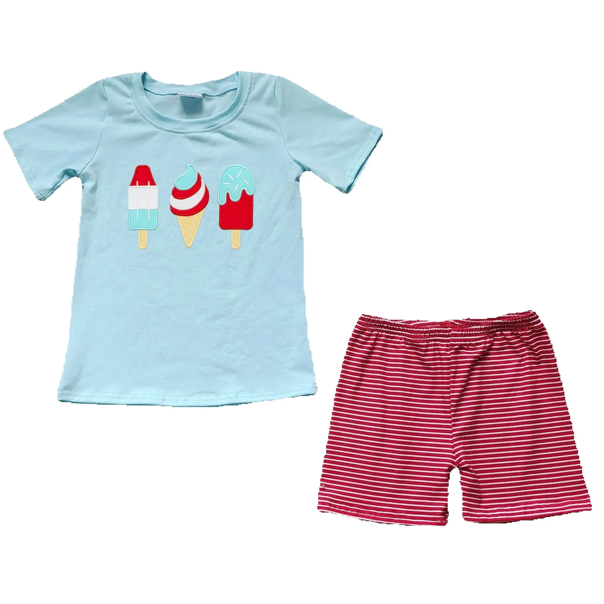 BSSO1269 pre-order baby boy clothes popsicles toddler boy 4th of July Patriotic summer outfit-real pic