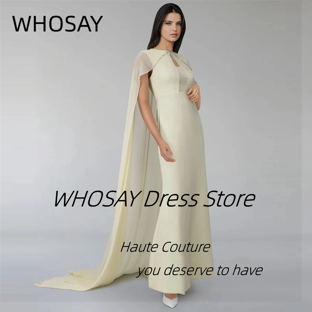 

WHOSAY Вечерние платья по индивидуальному заказу, длинные шали из бисера, فساتين majiن requireبات mz Gracias Zipper Back Prom Party Dress