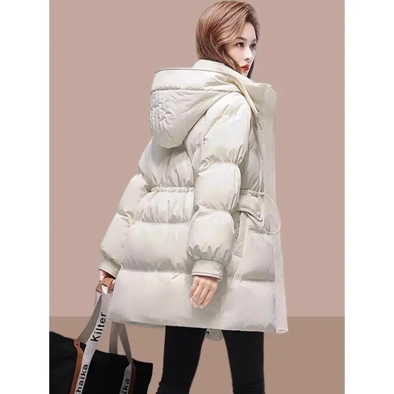 Veste en coton moyen long pour femme, manteau en coton populaire, nouveau style, grand, petit, adt, hiver, 2024