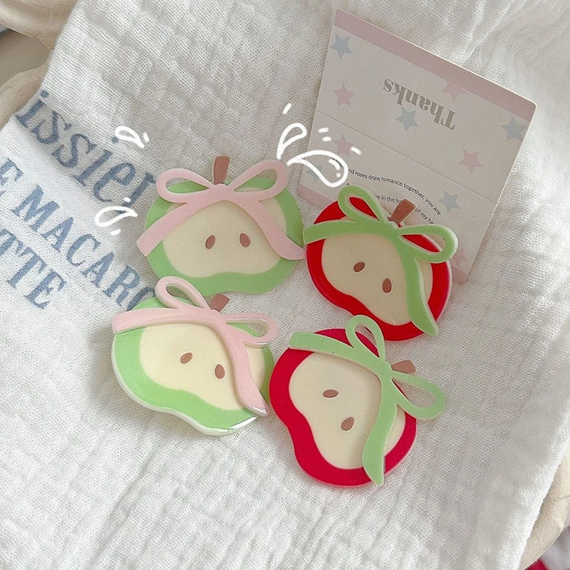 Pinza de pelo con forma de manzana para niña, Clip de pico de pato pequeño y fresco, pasadores laterales que combinan con todo, accesorios para el cabello