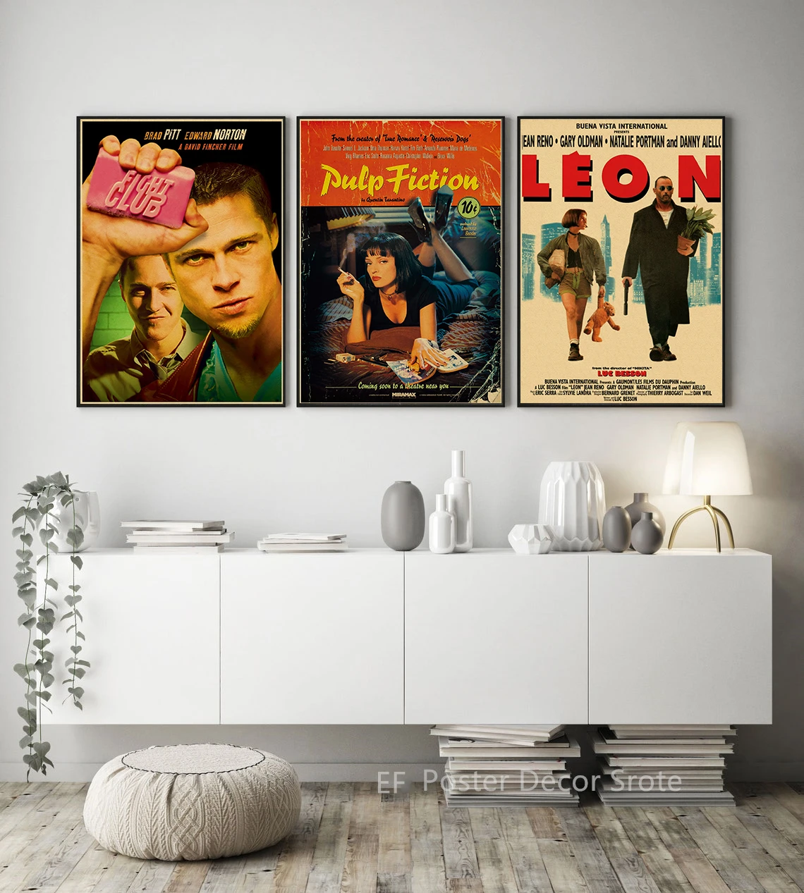 Vintage Movie Posters Retro Prints Fight Club/Leon Poster Classic Film Retro Home Room Cinema Decor Aesthetic Art Wall Painting