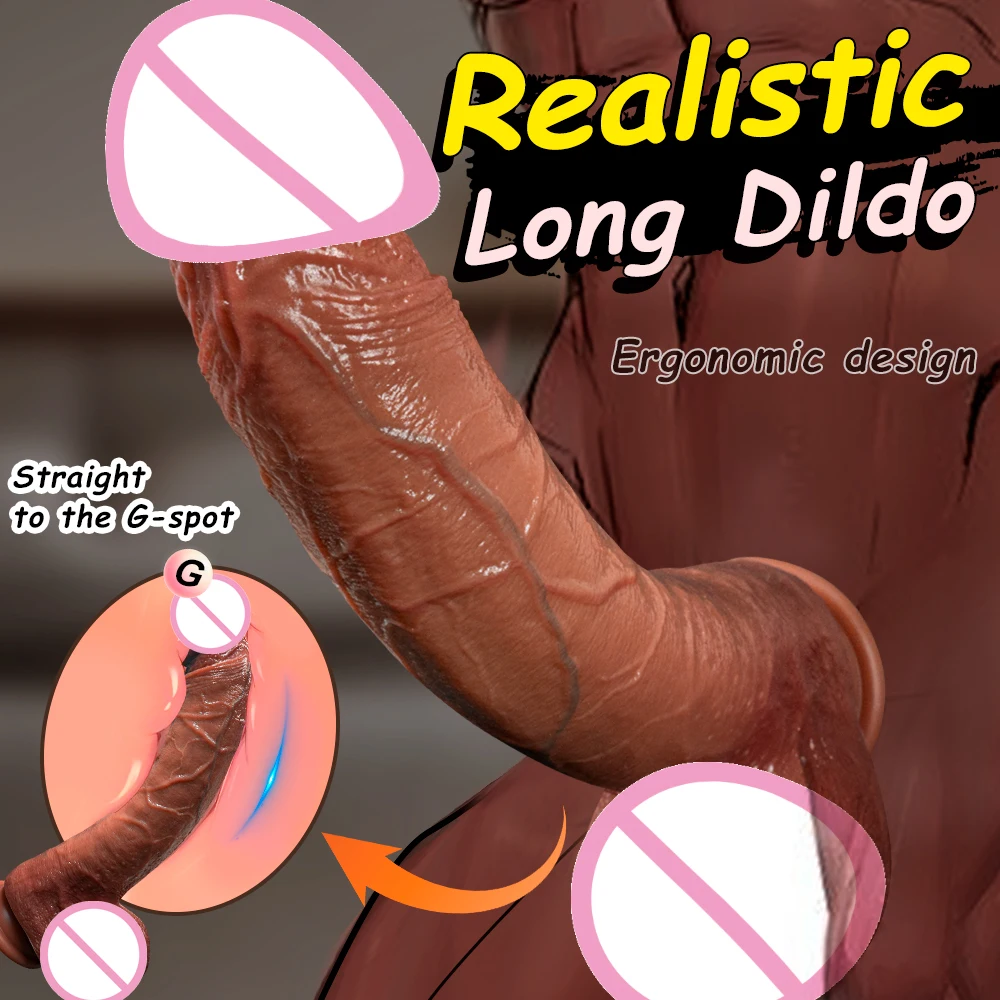 Real Thick Long Dildo Huge Realistic Dildo Penis Skin-Touching Feeling Sex Toys for Woman Men Vagina Anal Massager Sex