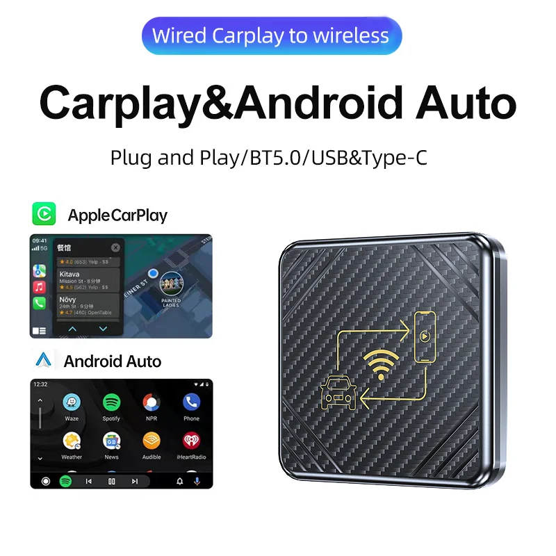 

Wired to Wireless CarPlay Android Auto AI Box For Audi Toyota Mazda Nissan Chevrolet Suzuki Subaru Kia Ford Opel Hyundai Central