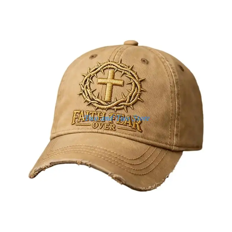 HX6F Embroidered Lettered Baseball Cap Unisex Adjustable Fit Breathable For Adults