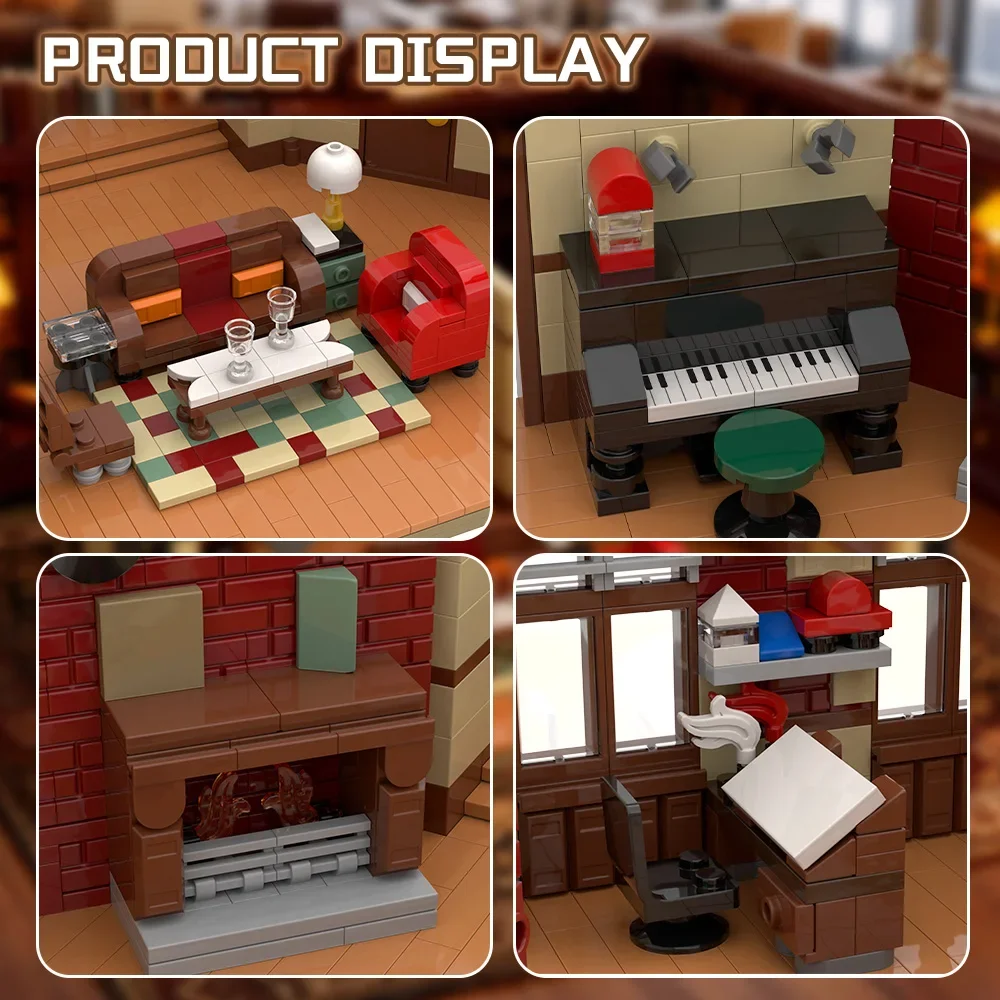 ตัวต่อ MOC ชุดอพาร์ทเมนต์ของเท็ด ฉันได้พบแม่ของเธอเมื่อไหร่ ของเล่นตัวต่อแบบประกอบเอง ของขวัญ DIY สำหรับเด็ก