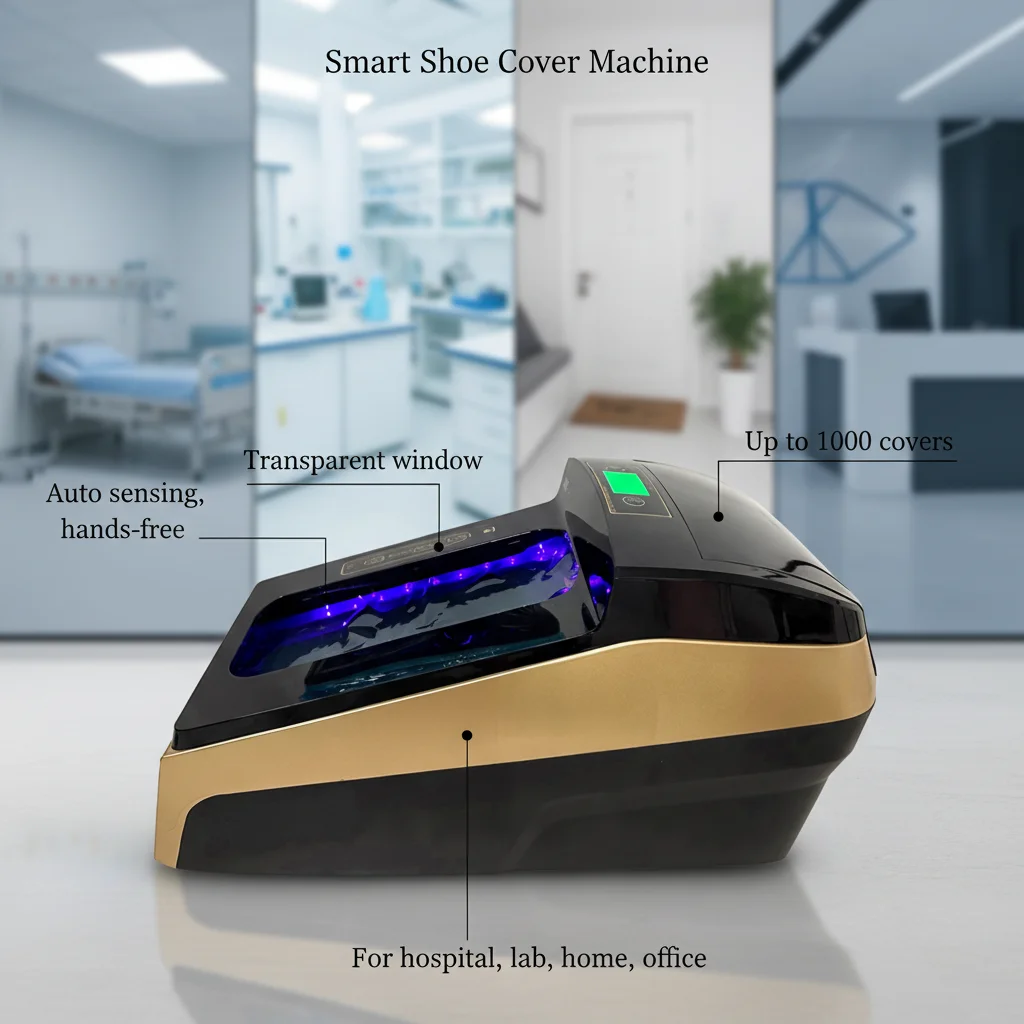 Sikerna Luxury Automatic Hot PVC Shoe Machine Plug Powered Environmentally Friendly Disposable Shoe Cover Dispenser 1000 Pieces