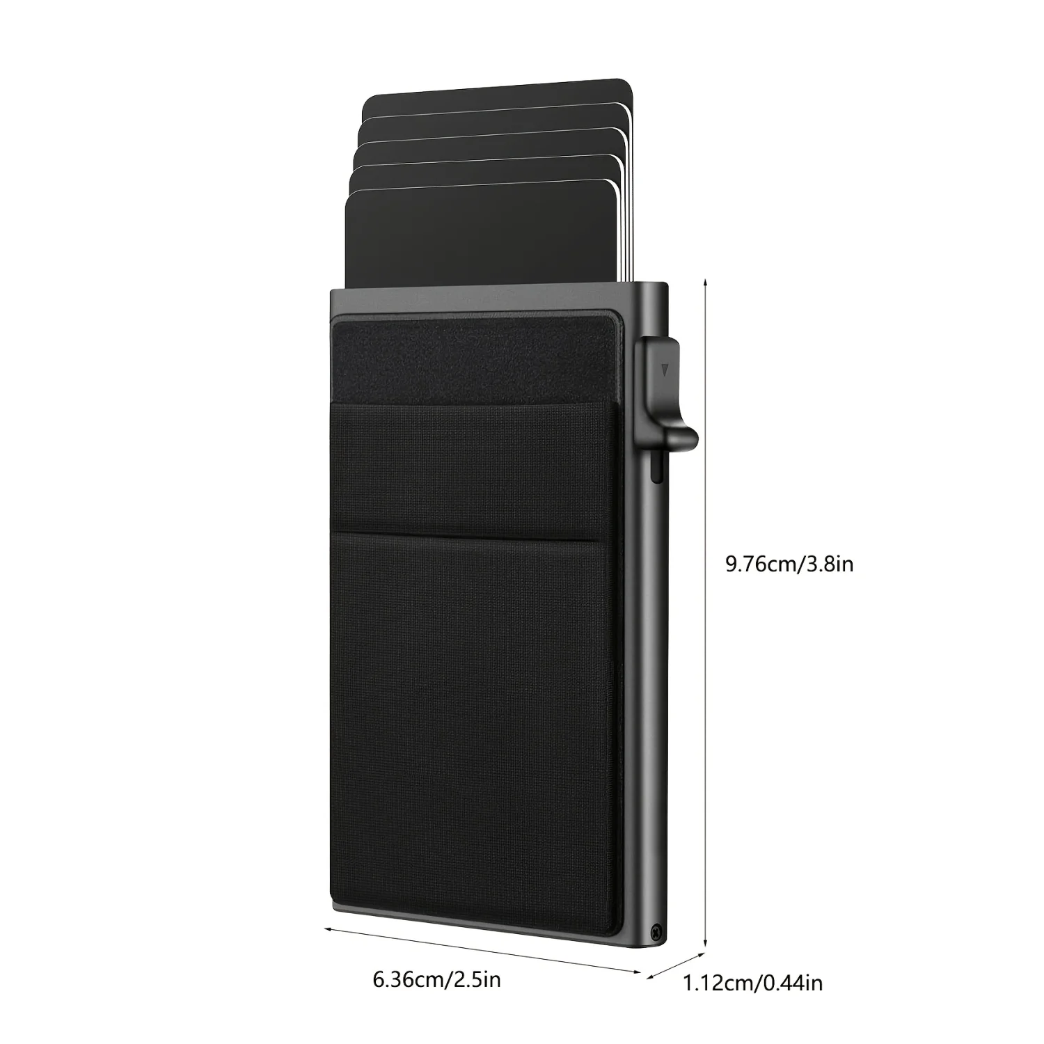 Stylish Slim Black Aluminum Alloy RFID-Blocking Wallet for Men - Ultra Thin Design for Maximum Security and Style