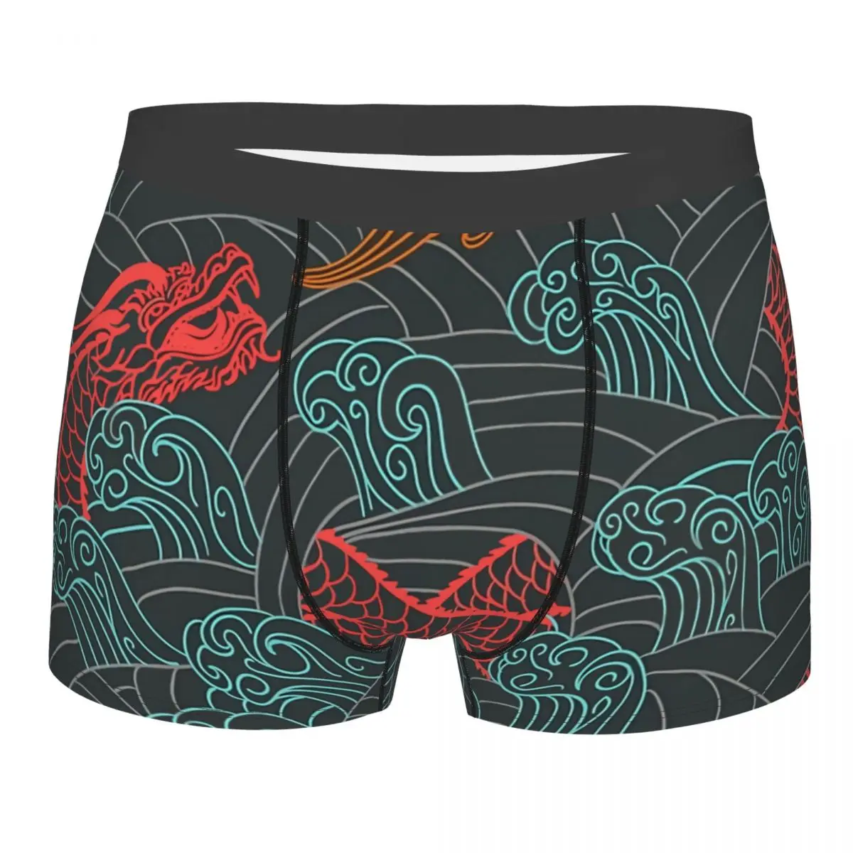 

Traditional Dragon Pattern Men Boxer Briefs Highly Breathable Underpants Top Quality Print Shorts Gift Idea