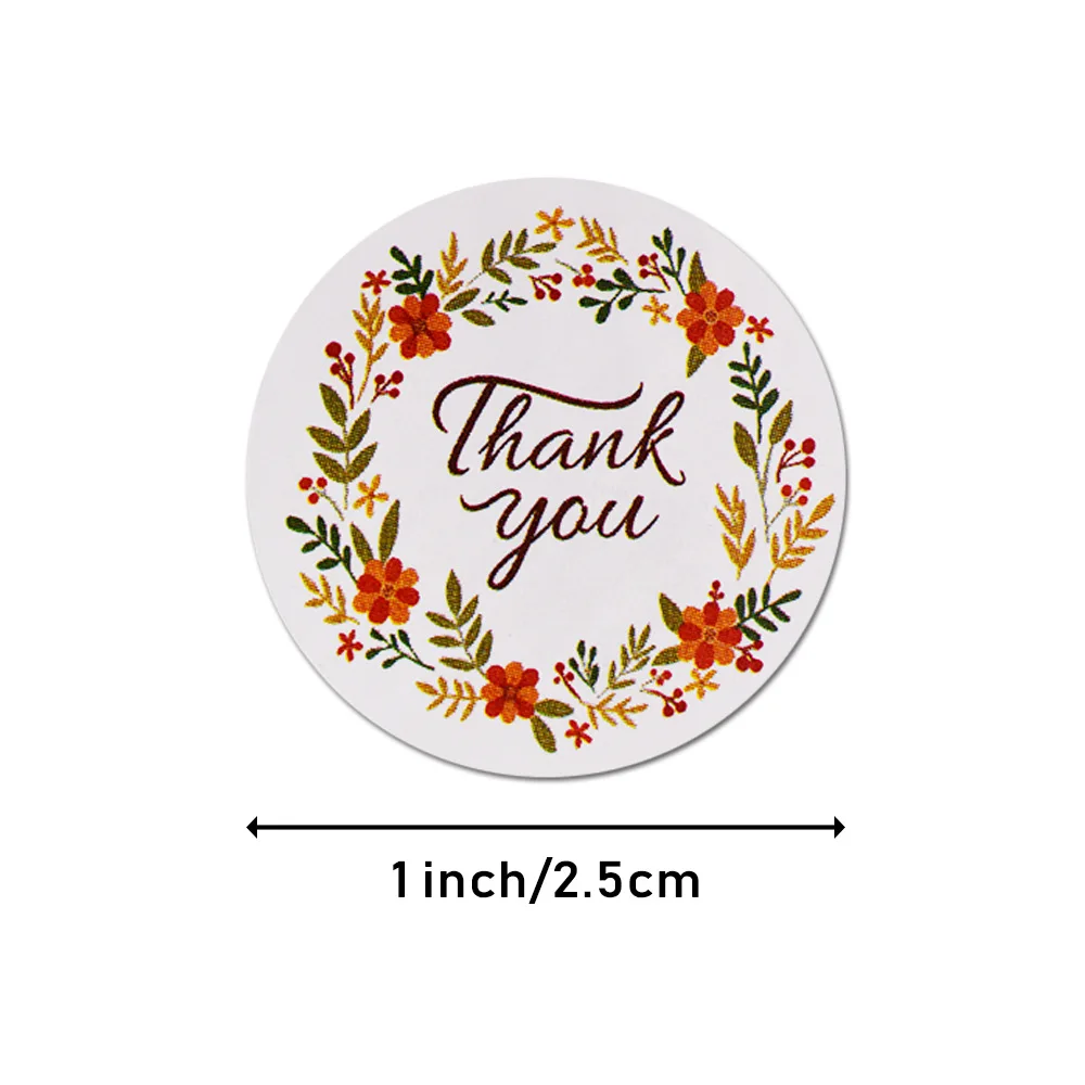 50-500pcs Paper Flowers Thank You Stickers for Wedding Favors and Party Seal Labels Business Packing Label Stationery Sticker