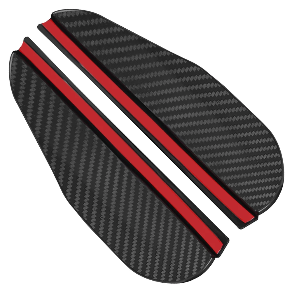 2 قطعة سيارة مرآة الرؤية الخلفية غطاء للمطر الشمس قناع ألياف الكربون السيارات الحاجب غطاء أسود مقاوم للماء العالمي لسيارات سيدان SUV والمزيد