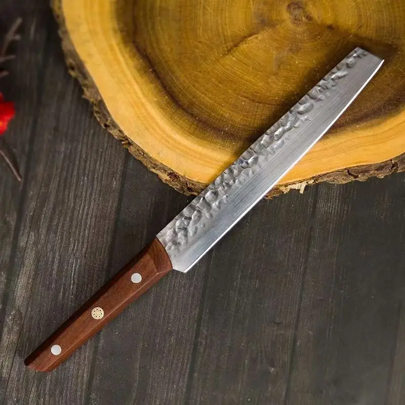 

7.8-inch Blade Stainless Steel Fruit Knife Watermelon Cantaloupe Slicing Tools 5Cr15mov Non-stick Blade Wood Handle Fruit Knife