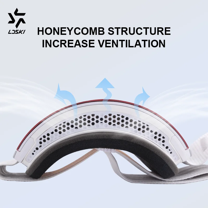 LDSKI 이중 레이어 스키 고글, 자기 흡수, UV400 보호, 김서림 방지 원통형, 남녀공용 스노보드 안경
