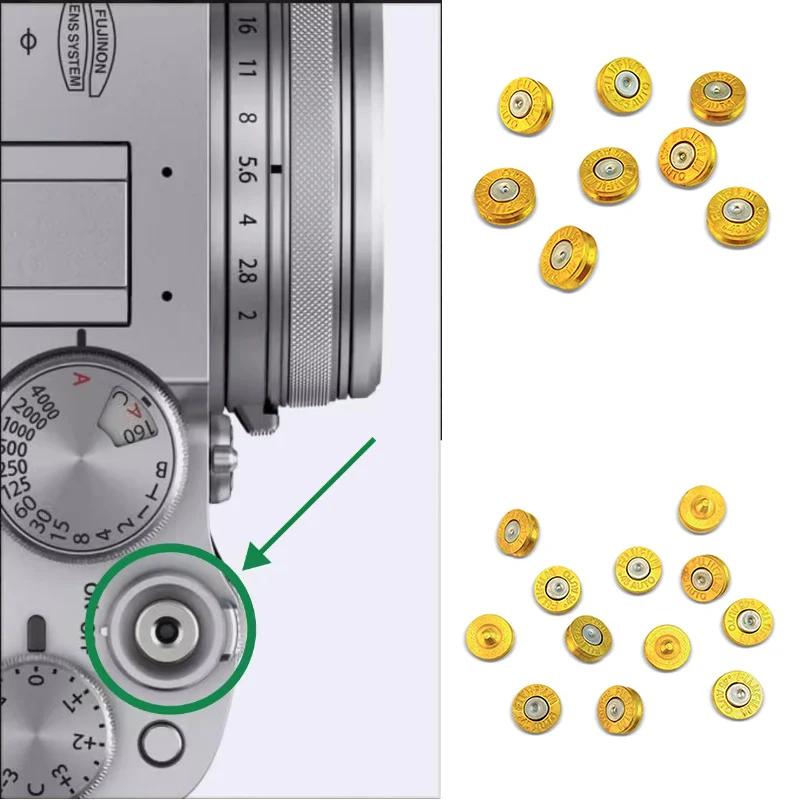 H62 Brass / Stainless Steel Bullet Shell Style Camera Shutter Button Screw with Washer for Fujifilm xe5/xm5/xt5/xt50 Nikon LEICA