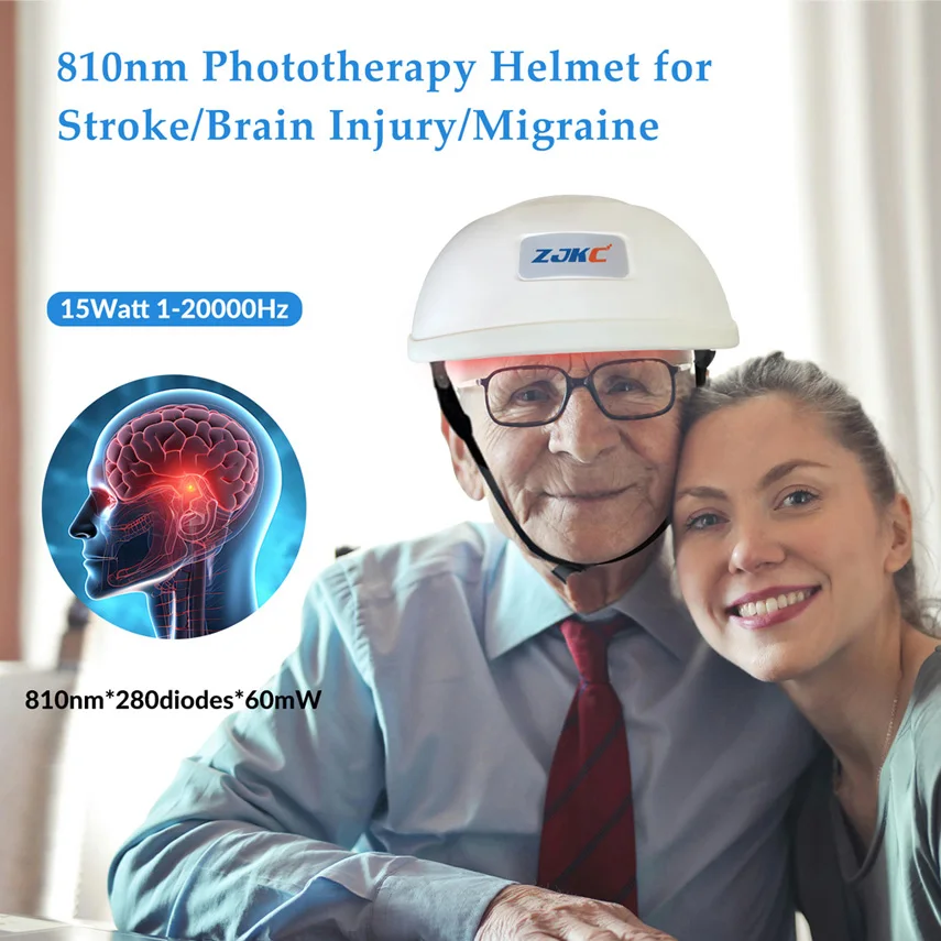 

ZJKC 810nm Led Helmet Transcranial Magnetic Stimulation for Stroke Parkinson Alzheimer Red Infrared Light Brain Therapy