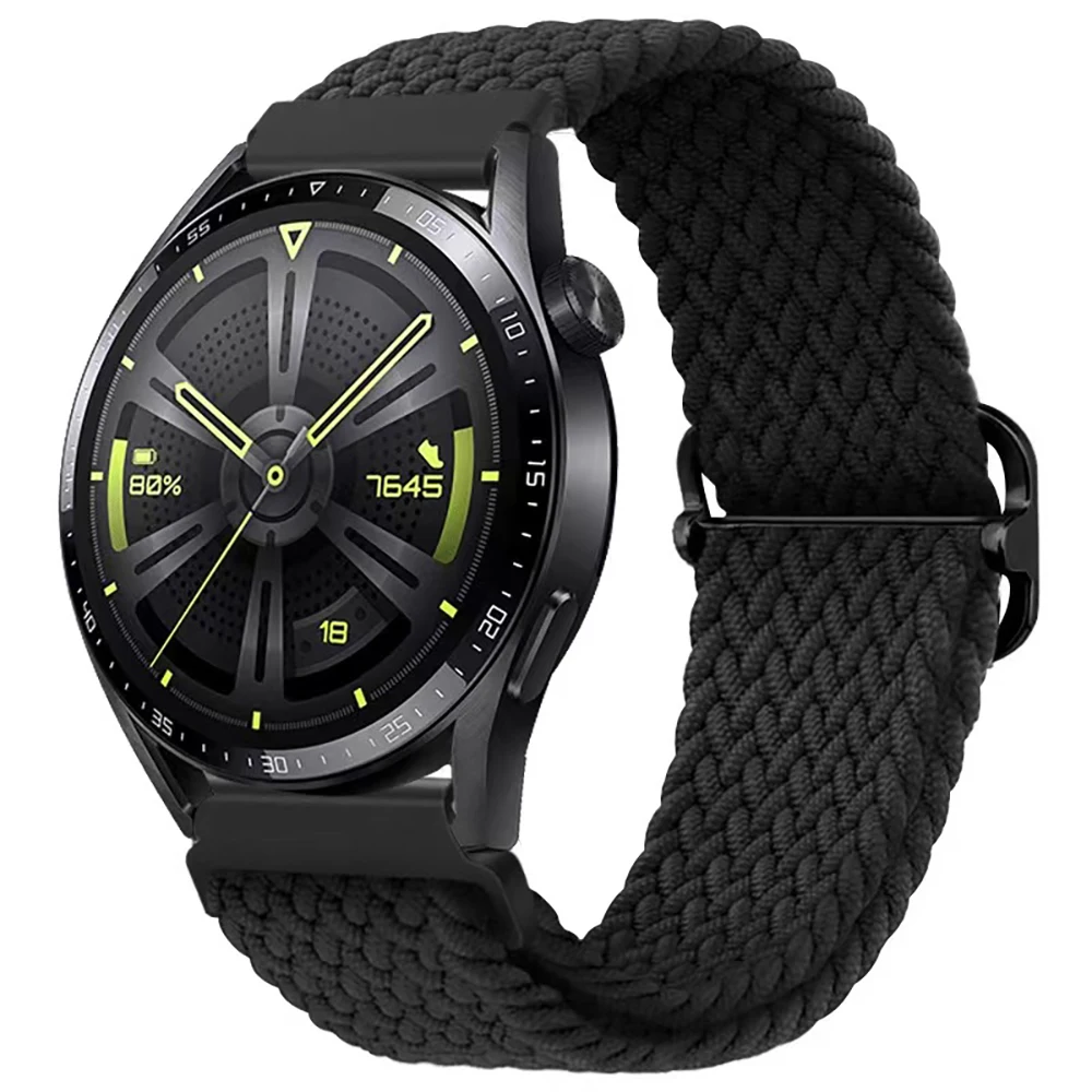 22mm Nylon Loop Strap for Samsung Watch 46mm/Gear S3/3/4/5/Huawei Watch GT/2/3/Pro Braided Replacement Bracelet for Amazfit GTR