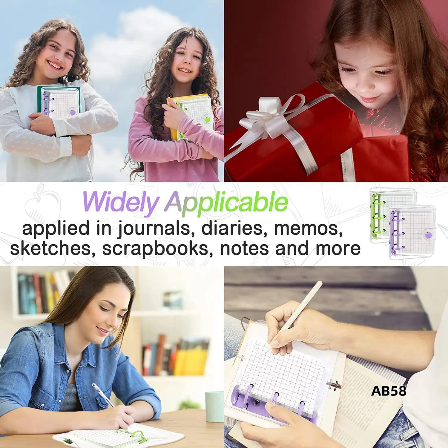 2 Sets Mini Clear 3 Ring Binder Covers With Binder Inner Paper Bag Clear Soft PVC Notebook Closure Binder