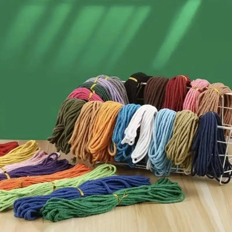 3mm Cotton Macrame Cord Rope Colored Cotton Thread Macrame Materials DIY Crafts Crochet String for Christmas Wedding Home