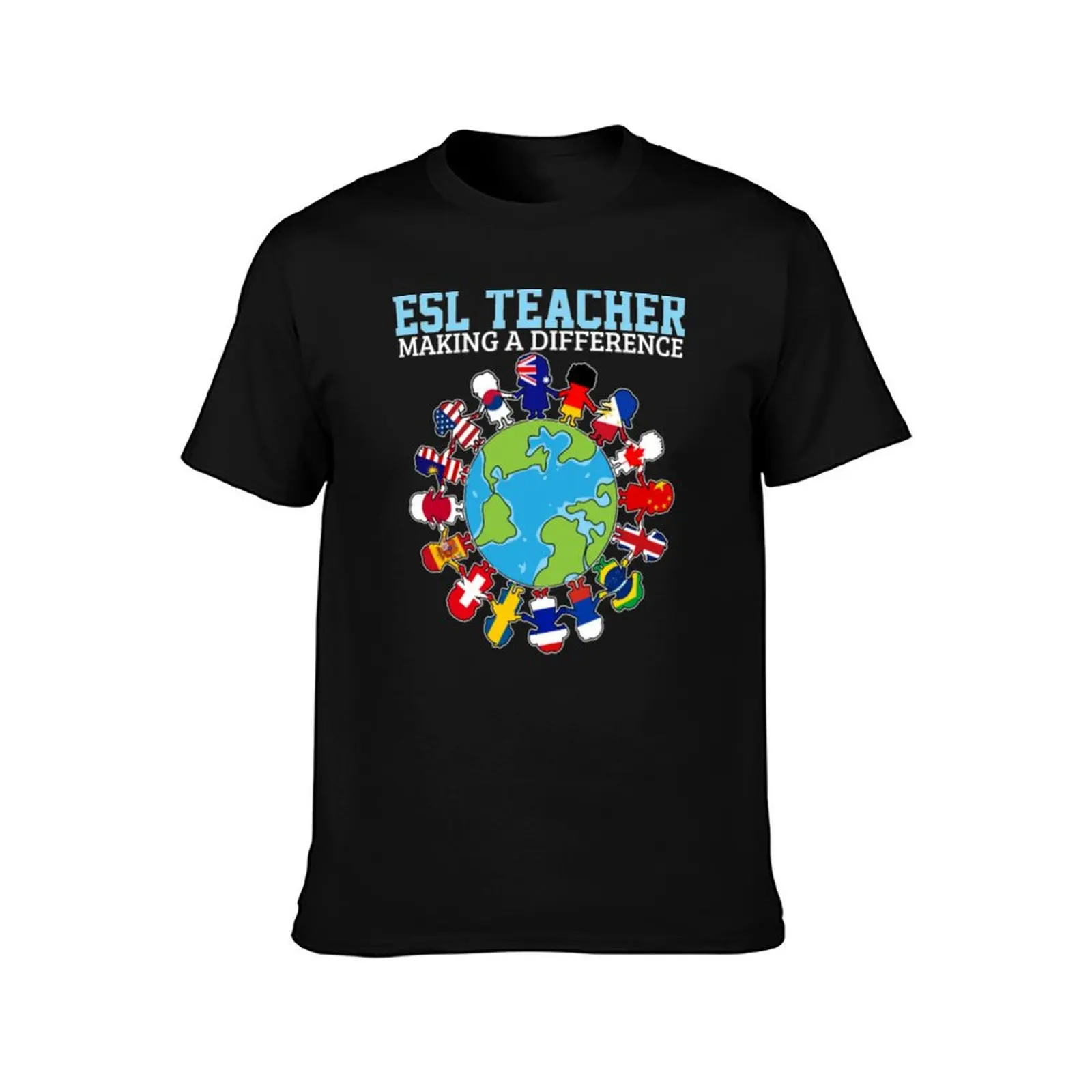 Esl teacher marking a difference T-Shirt Fashion Graphic Tee for Men T-Shirt