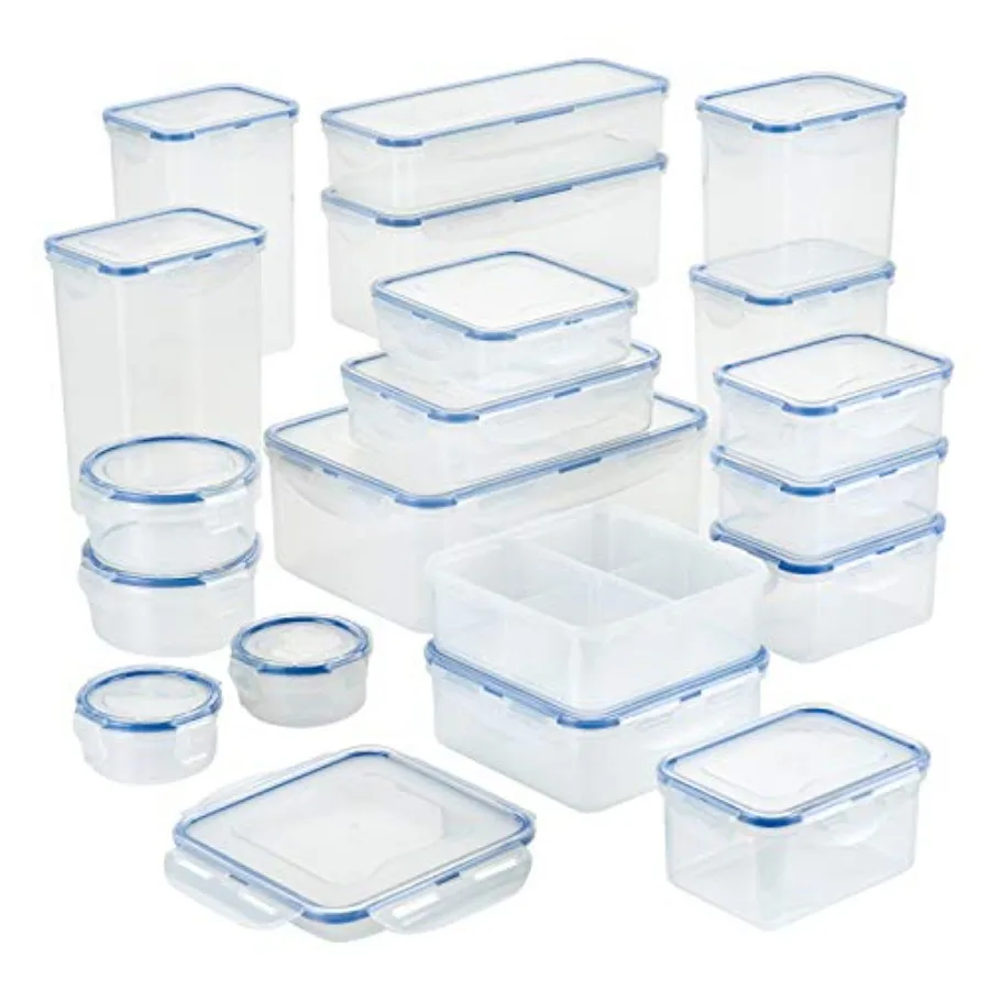

Lock and Lock Easy Essential Storage Set/Food Containers Airtight Bins/BPA-Free/Dishwasher Safe Clear