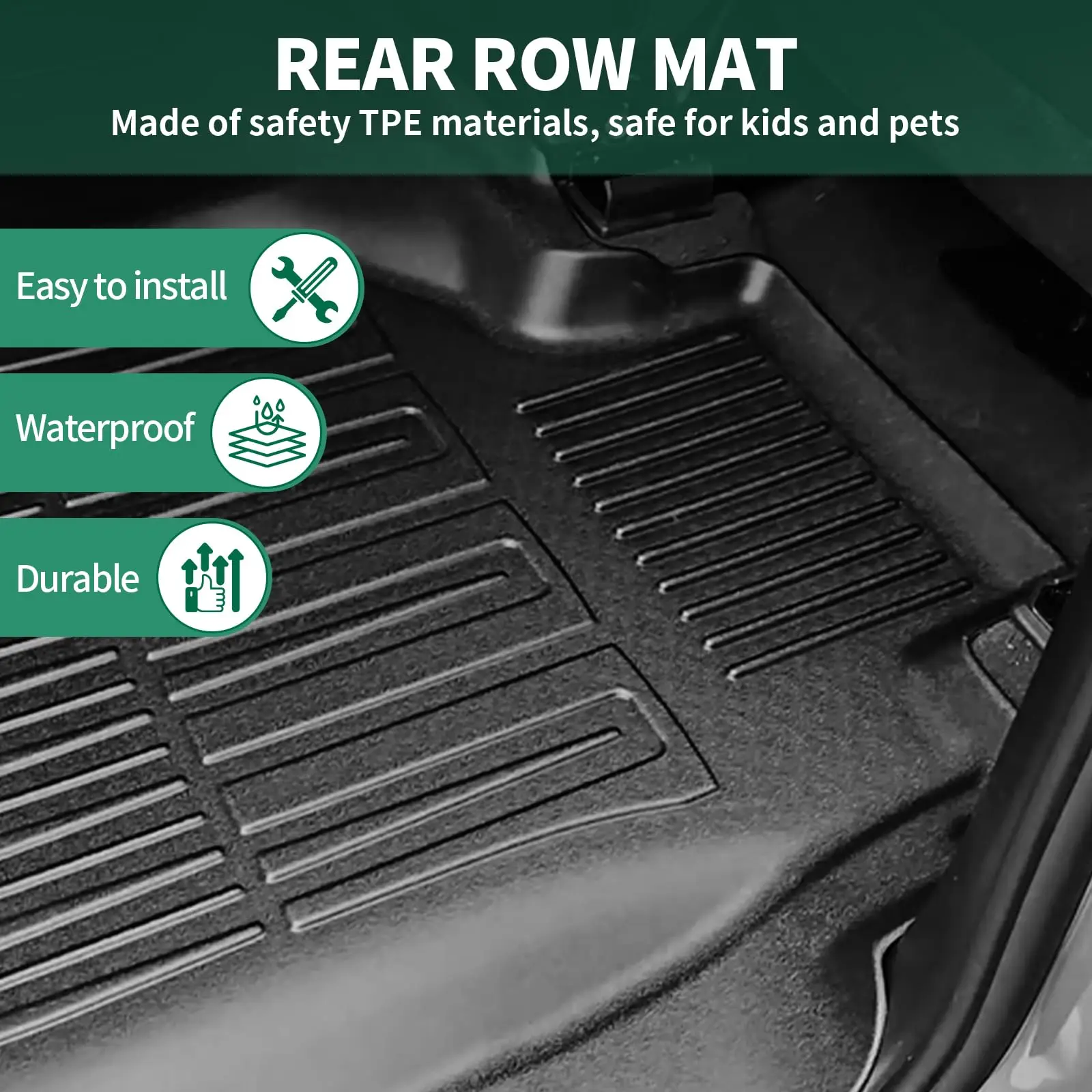 سجادات أرضية لسيارة تشيفي سيلفرادو/جي إم سي سييرا 1500/2500HD/3500HD بدون صندوق تخزين المقعد الخلفي، مقعد المقعد الأمامي #5