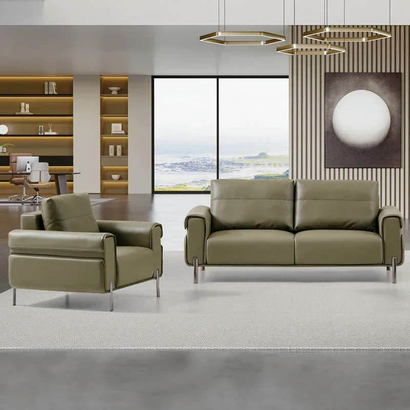 

Modern minimalist Multi functionaly texture leather office sofa hotel administrative reception area office furniture